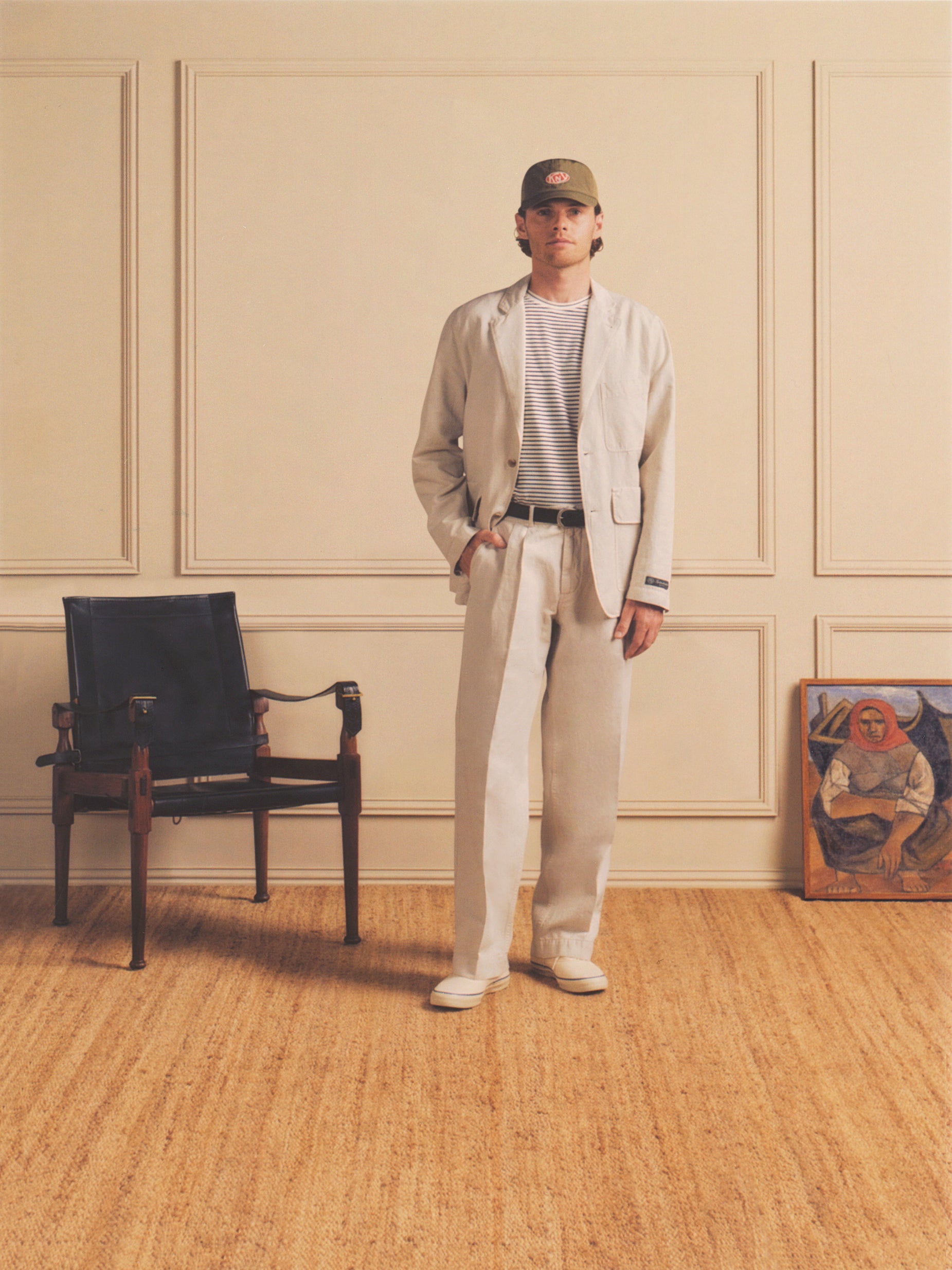 Lane Twill Cotton & Linen Suit Jacket in Birch